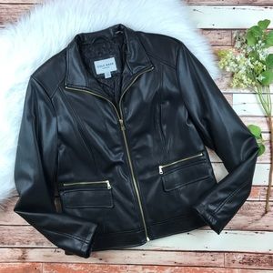 Cole haan faux leather jacket